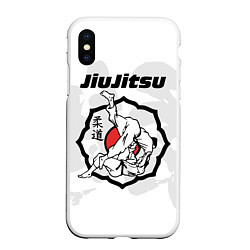 Чехол iPhone XS Max матовый Jiujitsu throw, цвет: 3D-белый