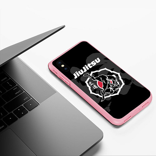 Чехол iPhone XS Max матовый Jiu-jitsu throw logo / 3D-Баблгам – фото 3