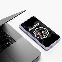 Чехол iPhone XS Max матовый Jiu-jitsu throw logo, цвет: 3D-светло-сиреневый — фото 2