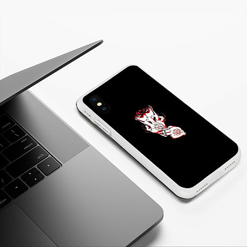 Чехол iPhone XS Max матовый Рой Мустанг Стальной алхимик / 3D-Белый – фото 3