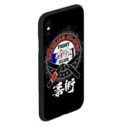 Чехол iPhone XS Max матовый Jiujitsu brazilian splashes logo, цвет: 3D-черный — фото 2