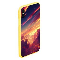 Чехол iPhone XS Max матовый Закатное солнце в облаках, цвет: 3D-желтый — фото 2