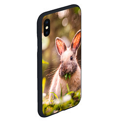 Чехол iPhone XS Max матовый Милый кролик, цвет: 3D-черный — фото 2
