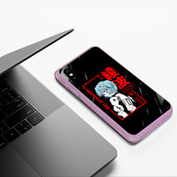 Чехол iPhone XS Max матовый Рей Аянами - Евангелион - Eva 00, цвет: 3D-сиреневый — фото 2