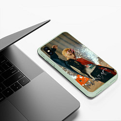 Чехол iPhone XS Max матовый Hyunjin Maniac, цвет: 3D-салатовый — фото 2