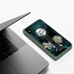Чехол iPhone XS Max матовый Sherlock vs Moriarty, цвет: 3D-темно-зеленый — фото 2