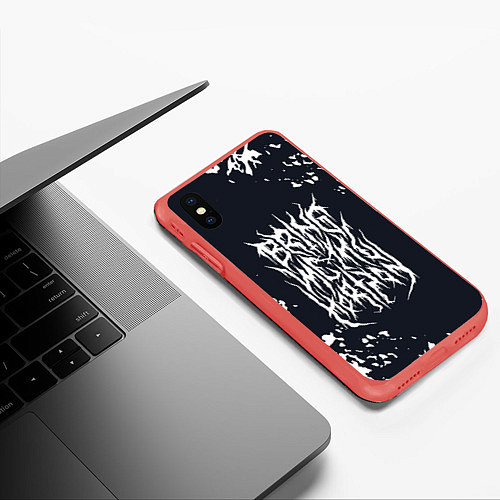 Чехол iPhone XS Max матовый Bring Me the Horizon краска / 3D-Красный – фото 3