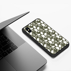 Чехол iPhone XS Max матовый Череп гранж, цвет: 3D-черный — фото 2