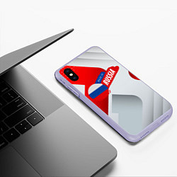 Чехол iPhone XS Max матовый Welcome to Russia red & white, цвет: 3D-светло-сиреневый — фото 2