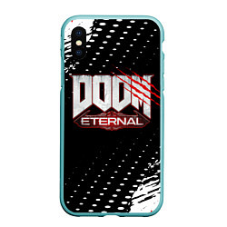 Чехол iPhone XS Max матовый Doom - краска, цвет: 3D-мятный