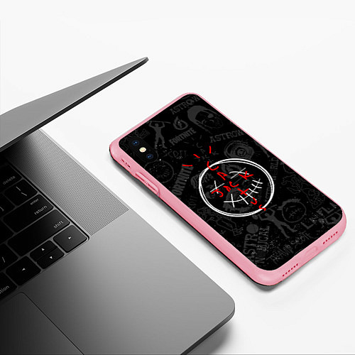 Чехол iPhone XS Max матовый Travis Scott - фортнайт / 3D-Баблгам – фото 3