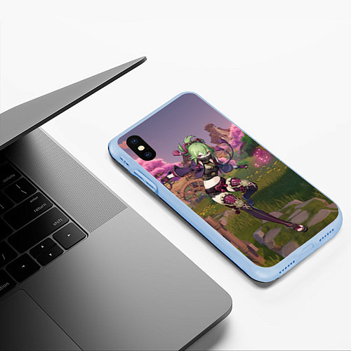 Чехол iPhone XS Max матовый Куки Синобу / 3D-Голубой – фото 3