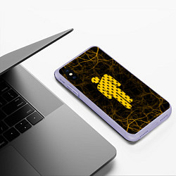 Чехол iPhone XS Max матовый Билли айлиш паутина абстракция, цвет: 3D-светло-сиреневый — фото 2