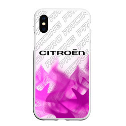 Чехол iPhone XS Max матовый Citroen pro racing: символ сверху, цвет: 3D-белый