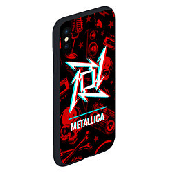 Чехол iPhone XS Max матовый Metallica rock glitch, цвет: 3D-черный — фото 2