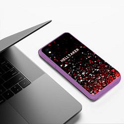 Чехол iPhone XS Max матовый Helltaker краска, цвет: 3D-фиолетовый — фото 2