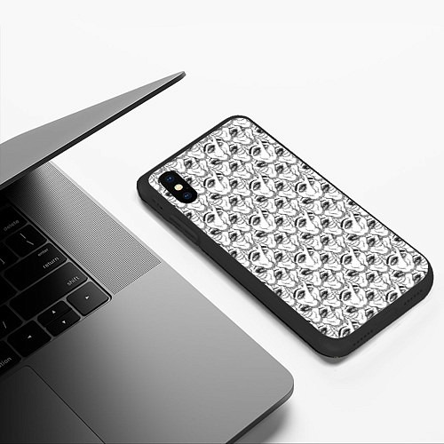 Чехол iPhone XS Max матовый Рука и глаз / 3D-Черный – фото 3