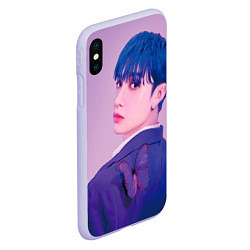 Чехол iPhone XS Max матовый Stray Kids 2nd World Tour Maniac Bang Chan, цвет: 3D-светло-сиреневый — фото 2