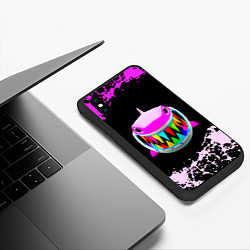 Чехол iPhone XS Max матовый 6ix9ine акула neon, цвет: 3D-черный — фото 2
