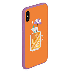 Чехол iPhone XS Max матовый Апельсиновый сок - Оранжевая версия, цвет: 3D-фиолетовый — фото 2