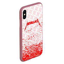 Чехол iPhone XS Max матовый Metallica - брызги, цвет: 3D-малиновый — фото 2