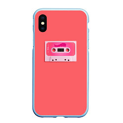 Чехол iPhone XS Max матовый BTS cassette, цвет: 3D-голубой