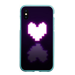 Чехол iPhone XS Max матовый Undertale heart neon, цвет: 3D-мятный