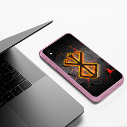 Чехол iPhone XS Max матовый Berserk fire, цвет: 3D-розовый — фото 2