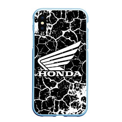 Чехол iPhone XS Max матовый Honda logo арт, цвет: 3D-голубой