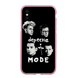 Чехол iPhone XS Max матовый Depeche Mode portrait, цвет: 3D-розовый