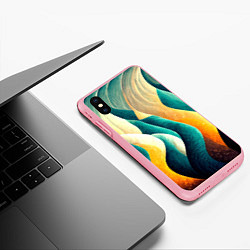 Чехол iPhone XS Max матовый Вертикальные волны, цвет: 3D-баблгам — фото 2