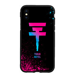 Чехол iPhone XS Max матовый Tokio Hotel - neon gradient, цвет: 3D-черный