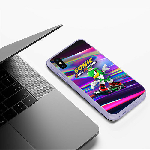 Чехол iPhone XS Max матовый Jet-the-hawk - Sonic Free Riders / 3D-Светло-сиреневый – фото 3