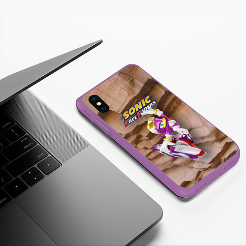 Чехол iPhone XS Max матовый Wave the Swallow - Sonic Free Riders / 3D-Фиолетовый – фото 3