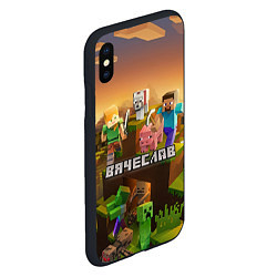 Чехол iPhone XS Max матовый Вячеслав Minecraft, цвет: 3D-черный — фото 2