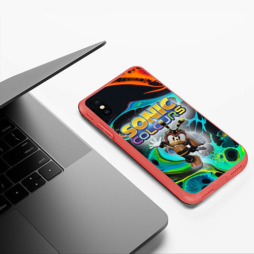 Чехол iPhone XS Max матовый Charmy Bee - Sonic - Video game / 3D-Красный – фото 3