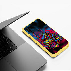 Чехол iPhone XS Max матовый Год сумасшедшего кролика, цвет: 3D-желтый — фото 2