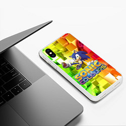 Чехол iPhone XS Max матовый Sonic Colours - Hedgehog - Video game, цвет: 3D-белый — фото 2