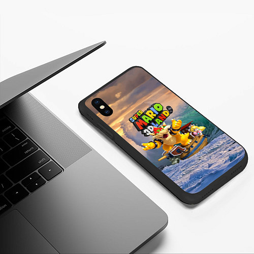 Чехол iPhone XS Max матовый Принцесса Персик на корабле Боузера - Super Mario / 3D-Черный – фото 3