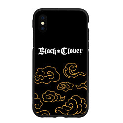 Чехол iPhone XS Max матовый Black Clover anime clouds