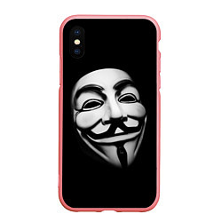 Чехол iPhone XS Max матовый Маска анонимуса - Гай Фокс, цвет: 3D-баблгам