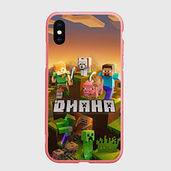 Чехол iPhone XS Max матовый Диана Minecraft, цвет: 3D-баблгам