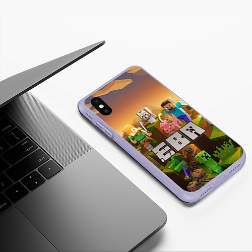 Чехол iPhone XS Max матовый Ева Minecraft / 3D-Светло-сиреневый – фото 3