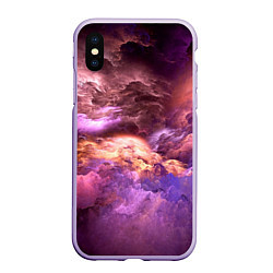 Чехол iPhone XS Max матовый Необычное фиолетовое облако, цвет: 3D-светло-сиреневый