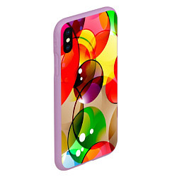 Чехол iPhone XS Max матовый Большие мыльные пузыри, цвет: 3D-сиреневый — фото 2