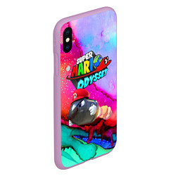 Чехол iPhone XS Max матовый Super Mario Odyssey - Bullet Bill - Nintendo, цвет: 3D-сиреневый — фото 2