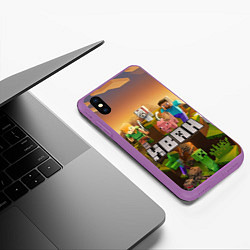 Чехол iPhone XS Max матовый Иван Minecraft, цвет: 3D-фиолетовый — фото 2