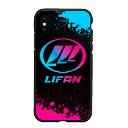 Чехол iPhone XS Max матовый Lifan - neon gradient, цвет: 3D-черный