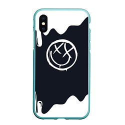 Чехол iPhone XS Max матовый Blink 182 потеки, цвет: 3D-мятный