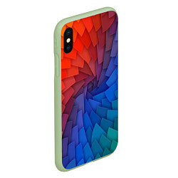 Чехол iPhone XS Max матовый Листы цветной бумаги, цвет: 3D-салатовый — фото 2